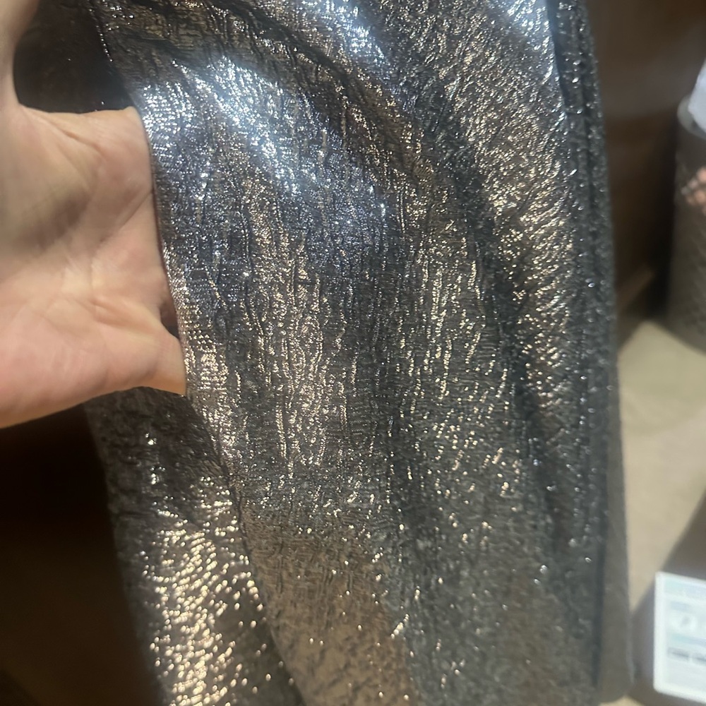 NWT SIZE 4 Mac Duggal Glittering One Shoulder Silver Dress - Picture 5 of 8